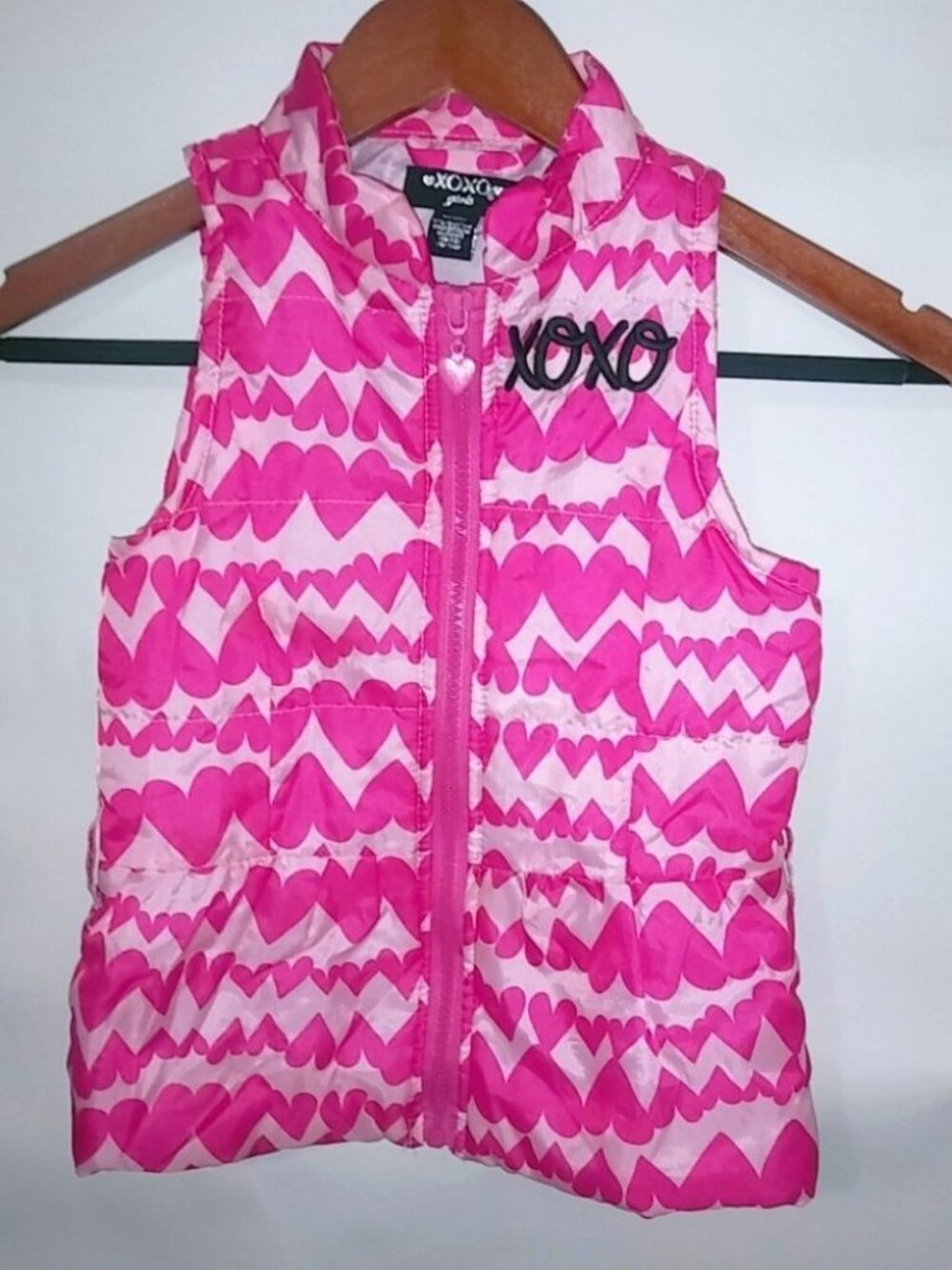 XOXO Girls M Barbie Pink Hearts Puff Vest